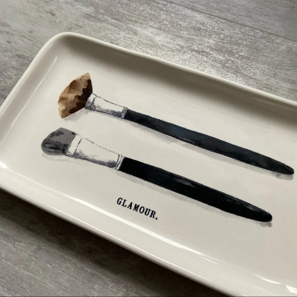 Ceramic Dish Brush Home Decor Makeup Tray Artisan Collection GLAMOUR Rae Dunn - Picture 2 of 7